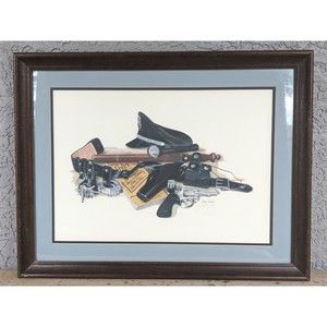 Ray Neely " Police" Framed Painting Hand Signed Lithograph Excellent Condition